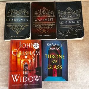 Assorted Paperback Book Lot – Sarah Maas, John Grisham and Helen Scheuerer